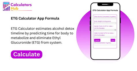 Go to this page to see the disclaimer, directions and a link to the calculator. . Etg calculator formula